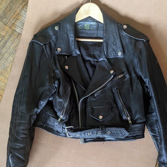 Vintage men's heavy cowhide motorcycle jacket - Picture 2 of 11